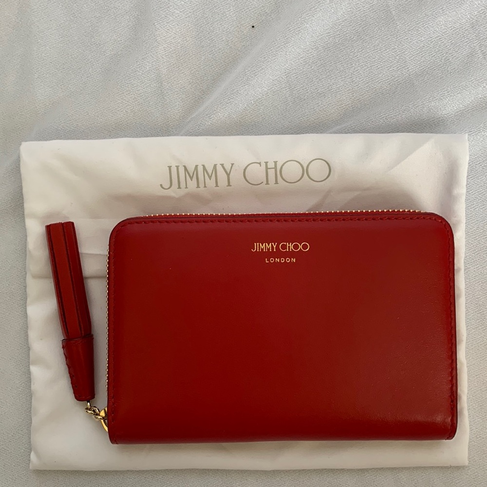 Brand New Jimmy Choo Athini Zip Wallet Red